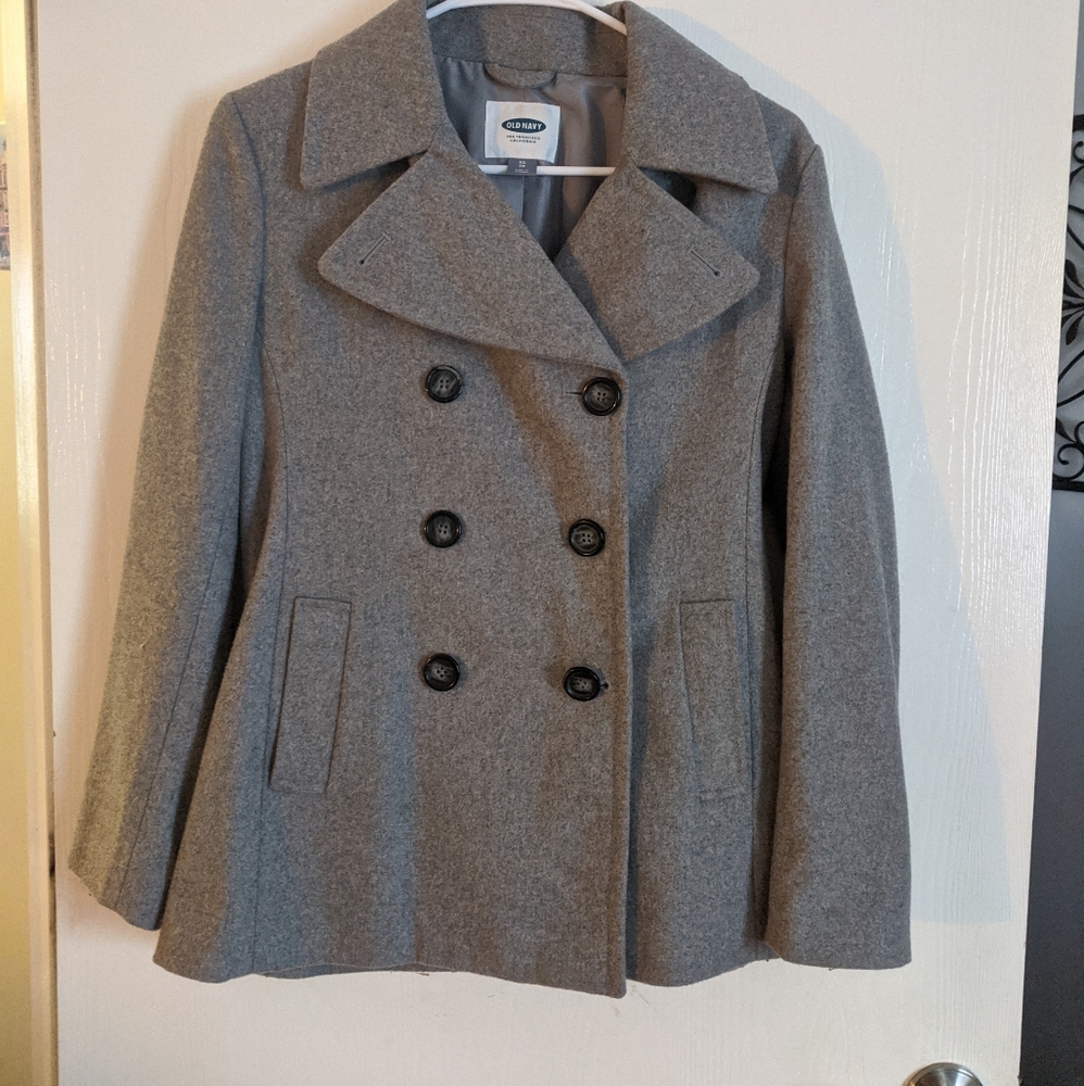 Old navy xs grey peacoat wool